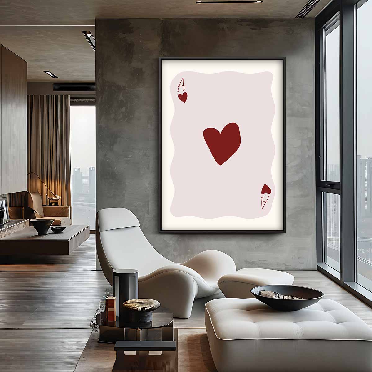 Ace of Hearts Kunstprint Kunstwerk-canvas-dibond-plexiglas-wanddecoratie-WallArtistic