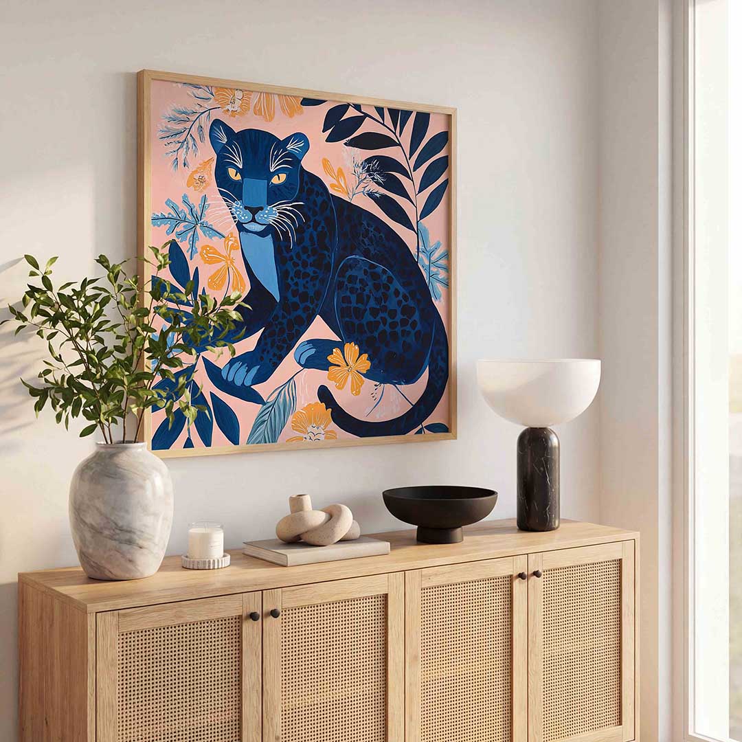 Panter en bladeren Poster