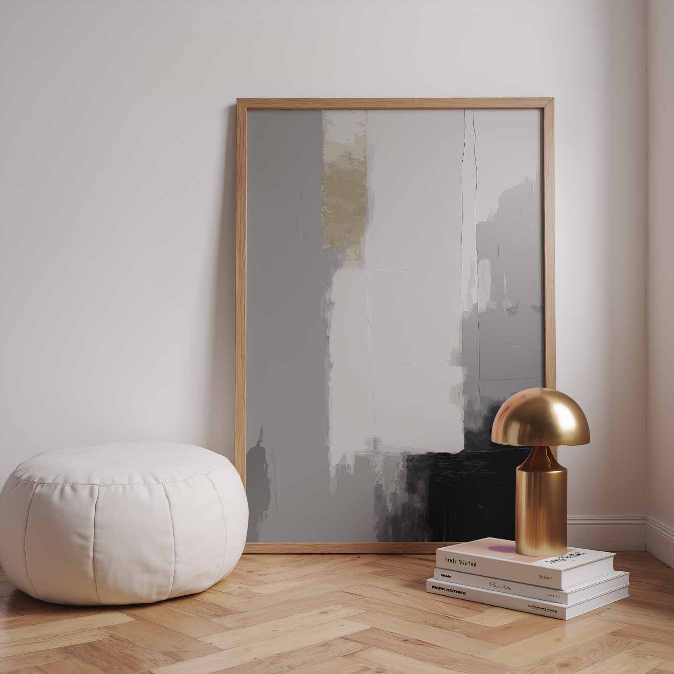 Abstracte Elegantie in Zwart en Wit Poster-WallArtistic