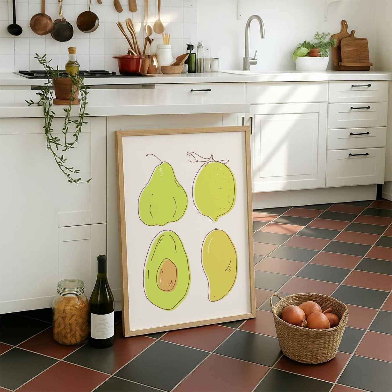 Vrolijke Fruit Illustratie Poster