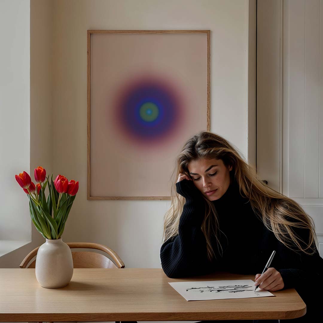 Zachte Regenboog Cirkel Poster-WallArtistic