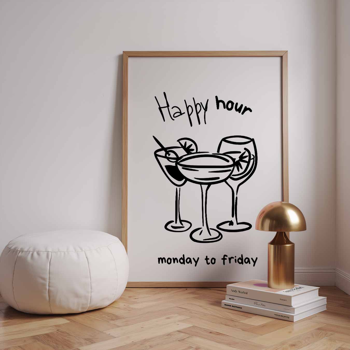 Happy Hour Cocktails Poster