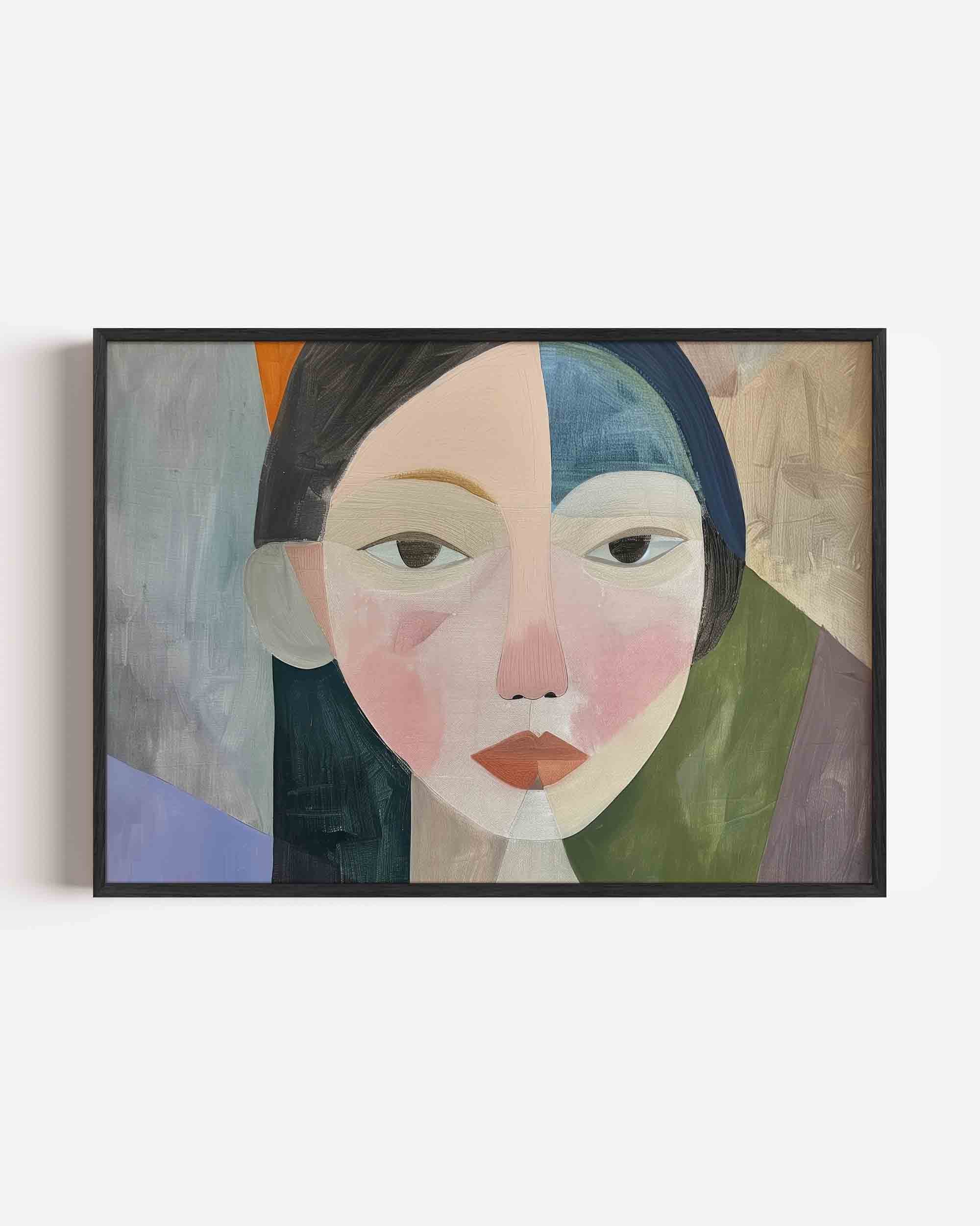Portret met geometrische vormen Poster