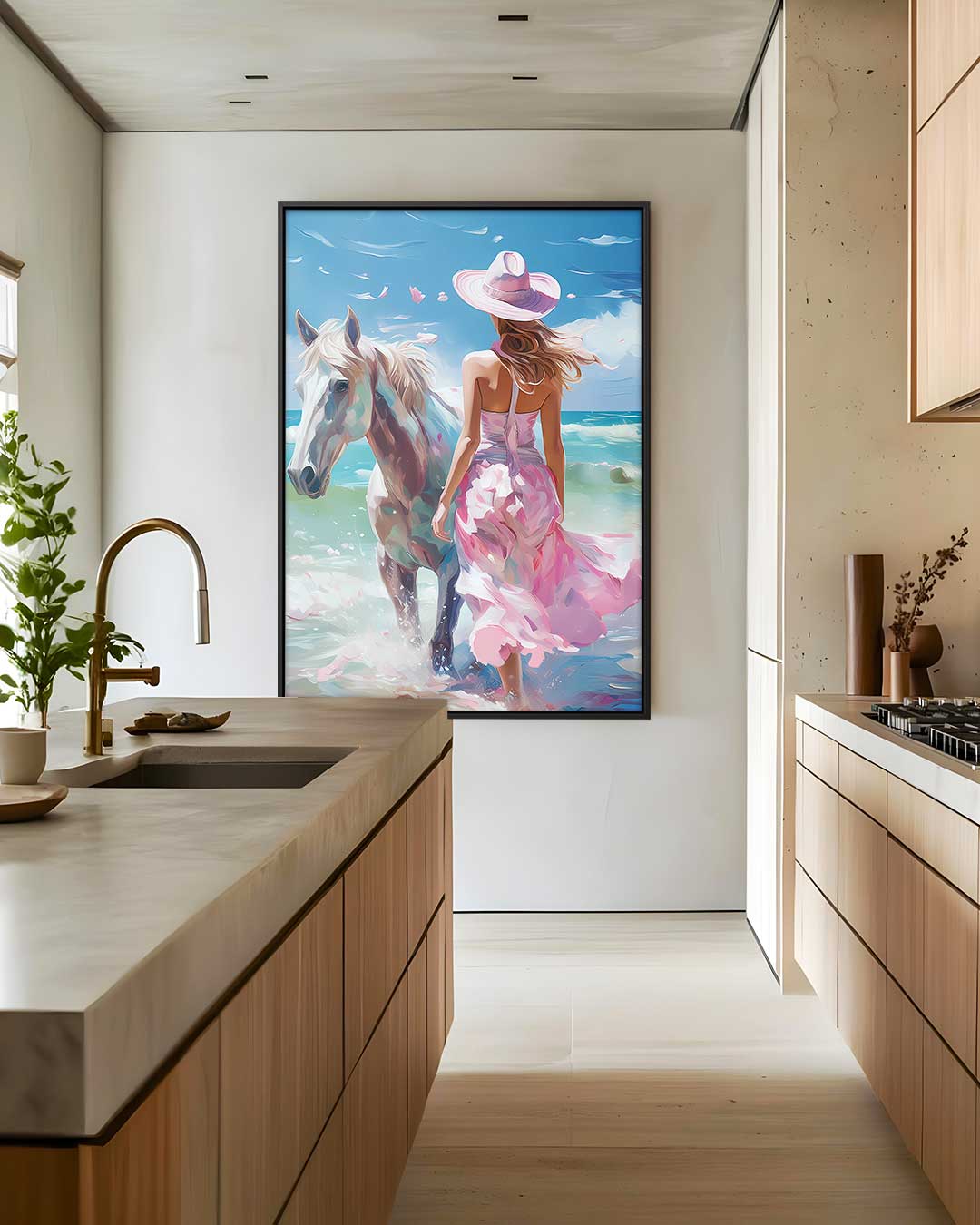 Aan de Zee met Elegantie Kunstwerk-canvas-dibond-plexiglas-wanddecoratie-WallArtistic