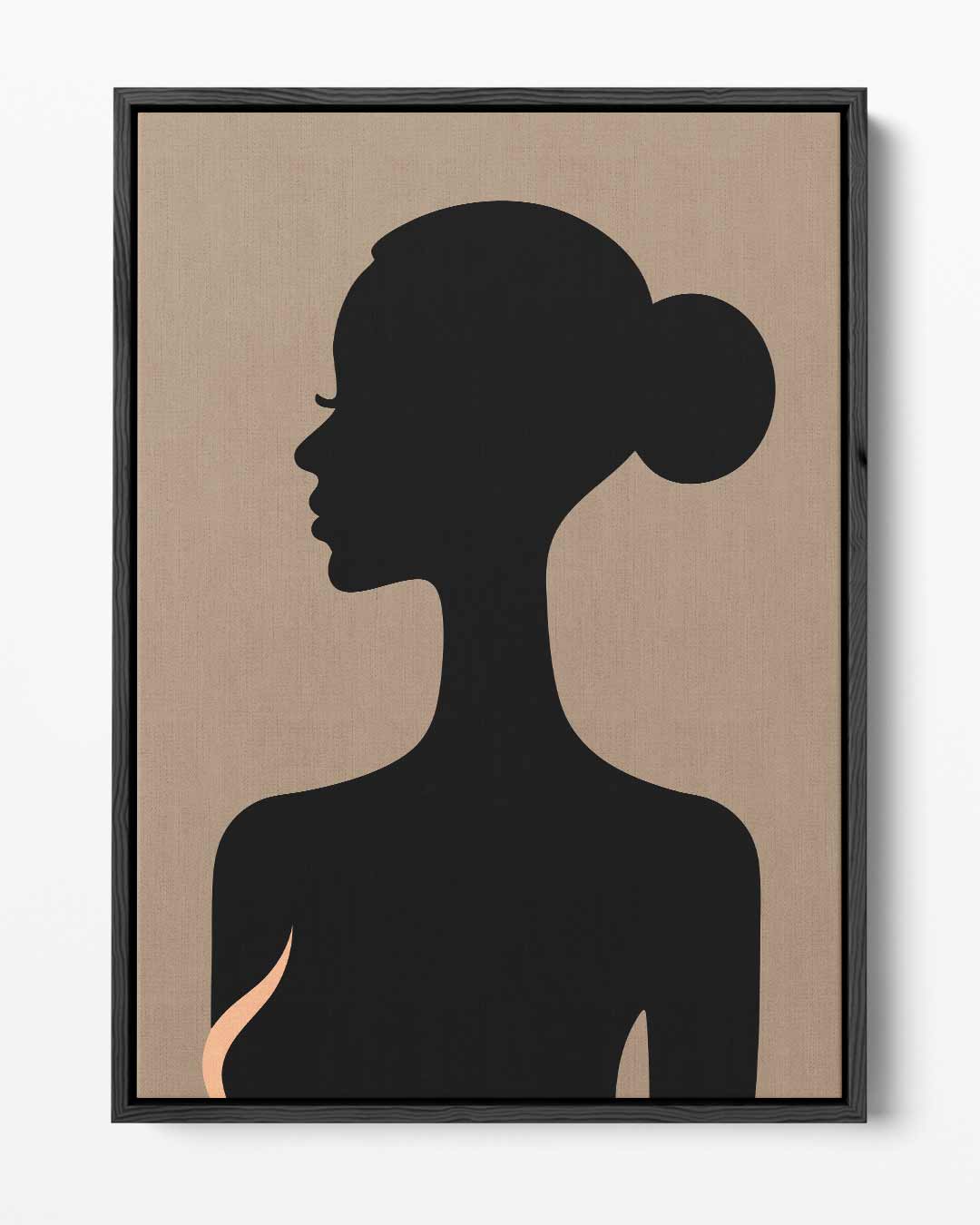 Elegante Silhouetportret Kunstwerk-canvas-dibond-plexiglas-wanddecoratie-WallArtistic