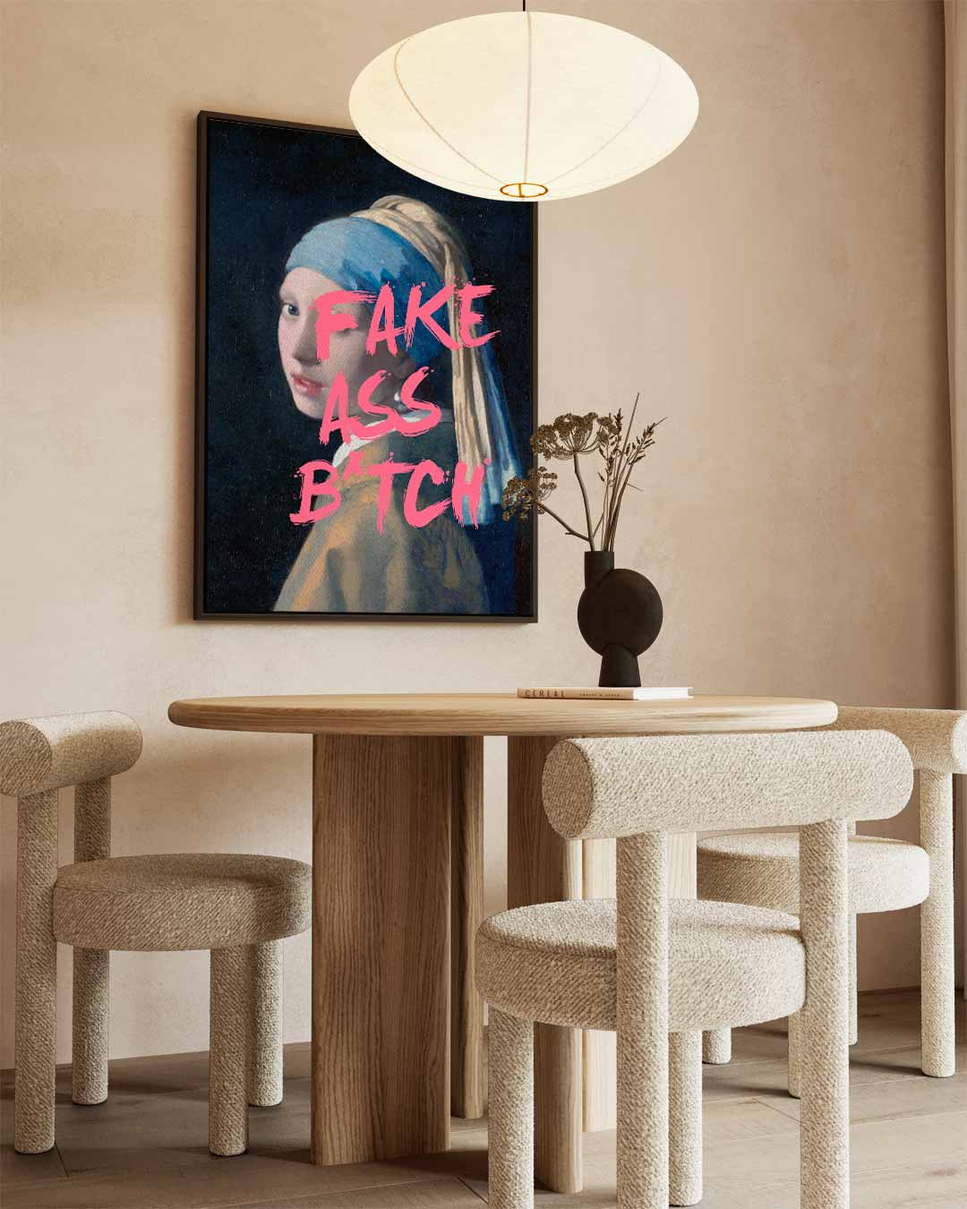 Moderne Meisje met de Parel Kunstwerk-canvas-dibond-plexiglas-wanddecoratie-WallArtistic