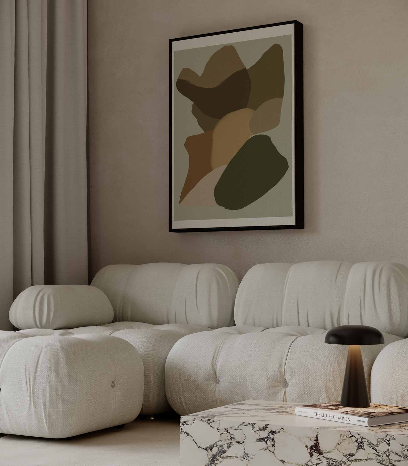Abstracte Aardetinten Kunstwerk-canvas-dibond-plexiglas-wanddecoratie-WallArtistic