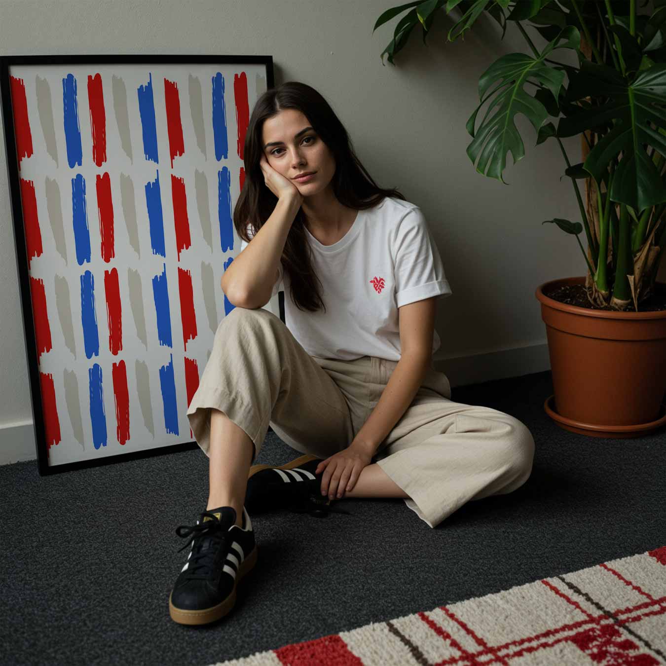 Kleurrijke Strepenpracht Poster-WallArtistic