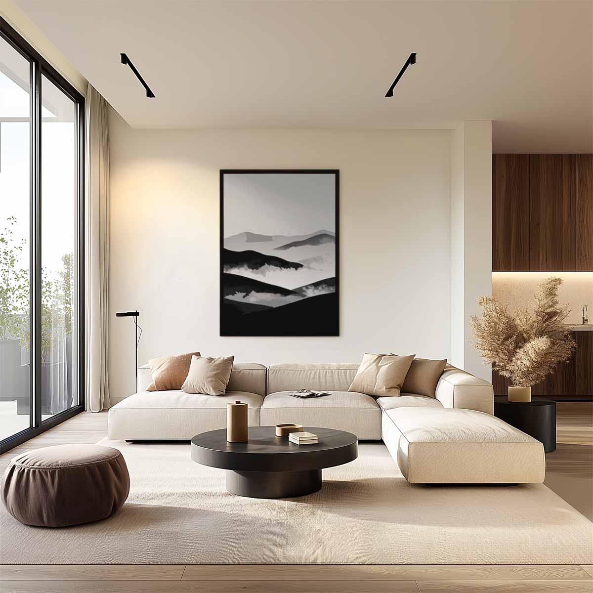 Mystieke Bergsilhouetten Kunstwerk-canvas-dibond-plexiglas-wanddecoratie-WallArtistic