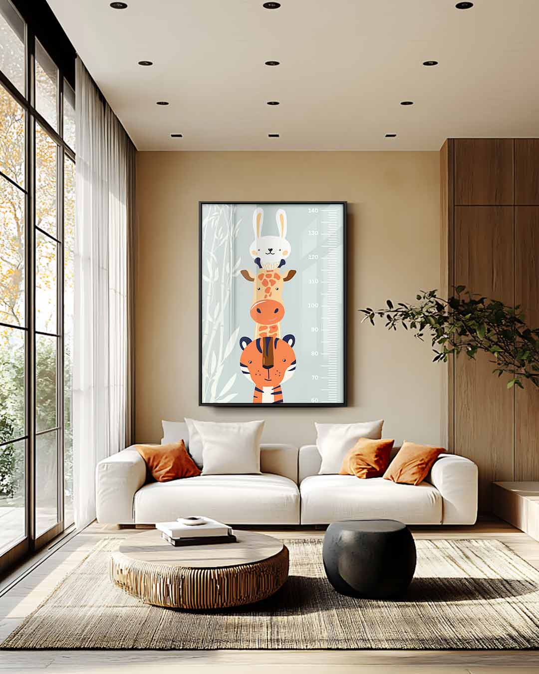 Dieren Groeimeter Poster Kunstwerk-canvas-dibond-plexiglas-wanddecoratie-WallArtistic