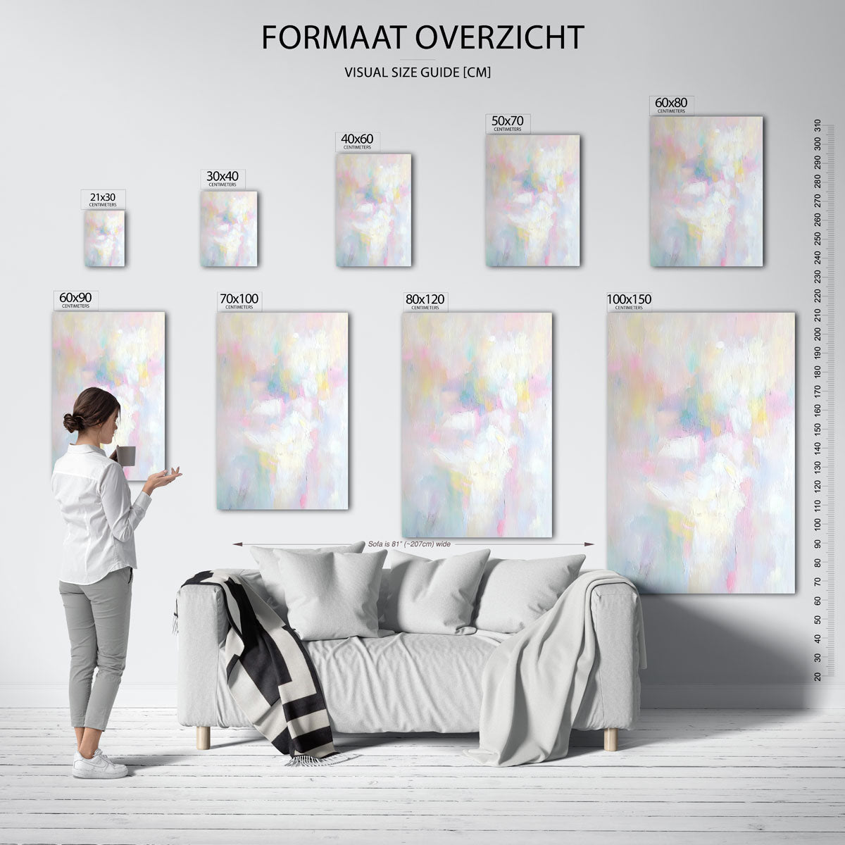 Pastelkleuren abstracte Poster