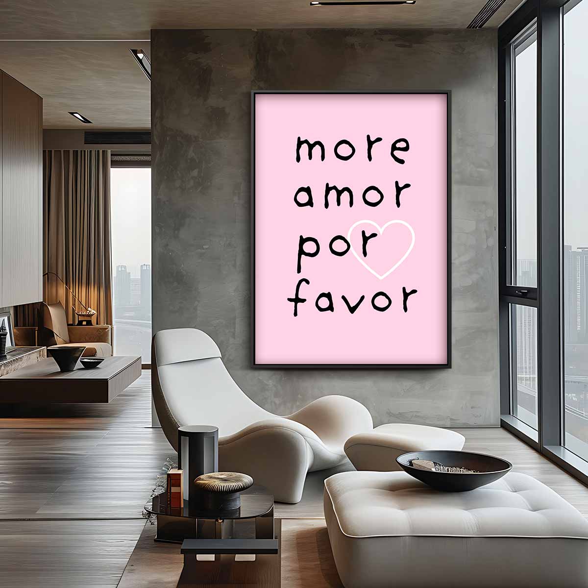 Liefdevolle Roze Print Kunstwerk-canvas-dibond-plexiglas-wanddecoratie-WallArtistic