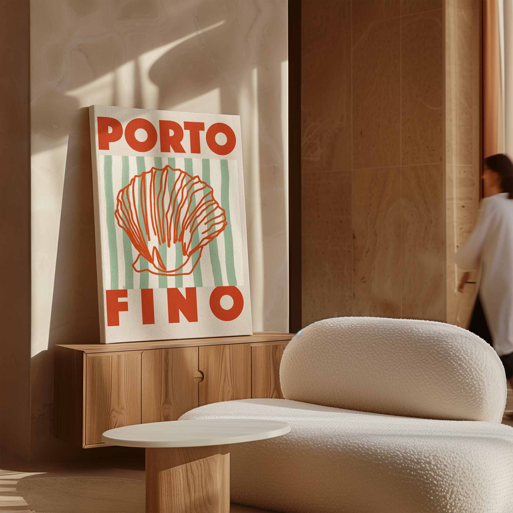 Portofino Zee Schelp Kunstwerk-canvas-dibond-plexiglas-wanddecoratie-WallArtistic