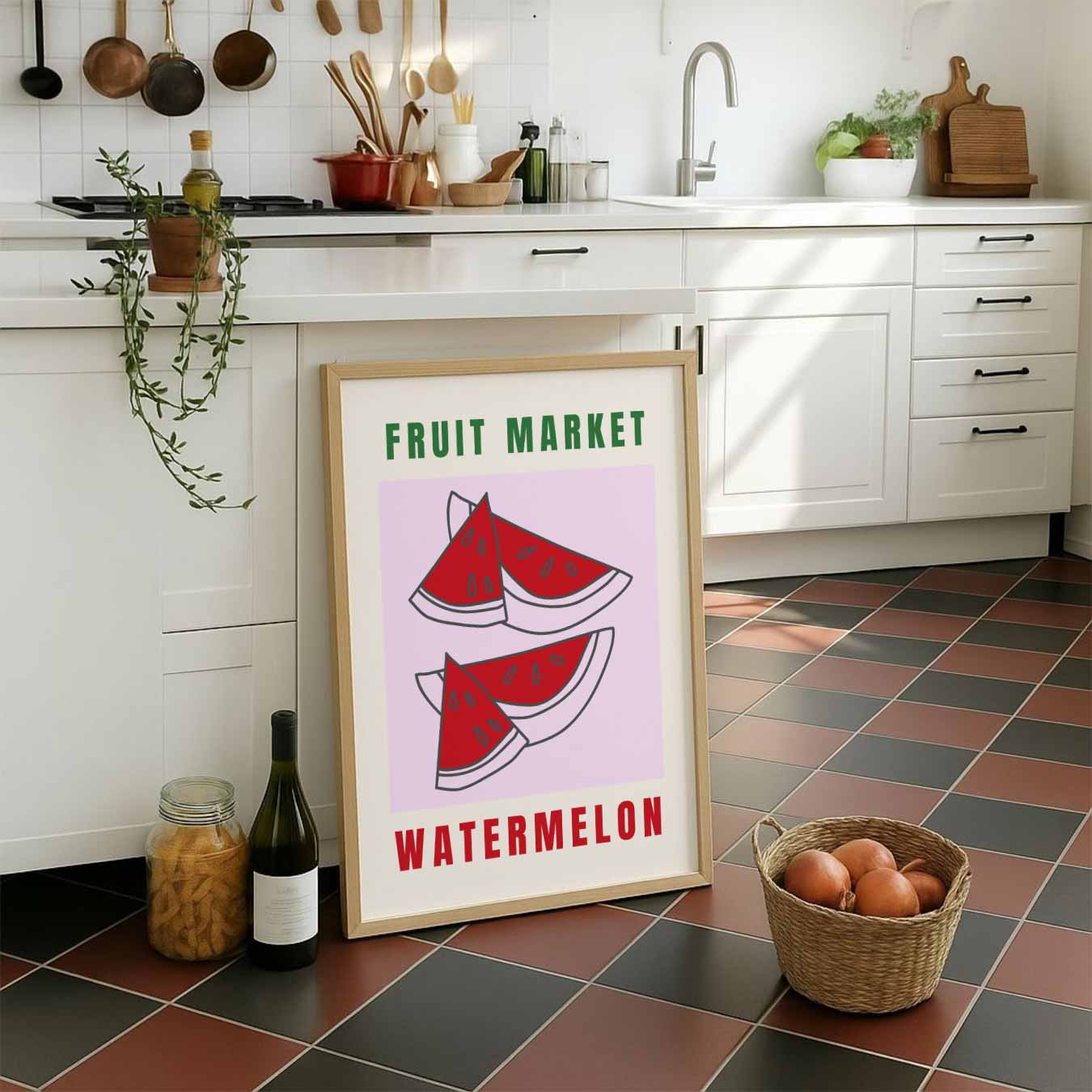 Vrolijke Watermeloen Poster-WallArtistic