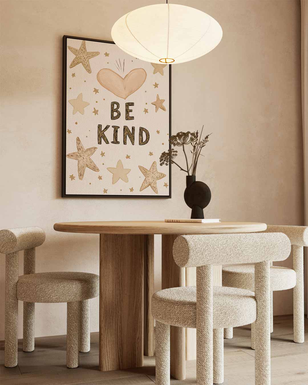 Zachte Sterren en Hart Kunstprint Kunstwerk-canvas-dibond-plexiglas-wanddecoratie-WallArtistic