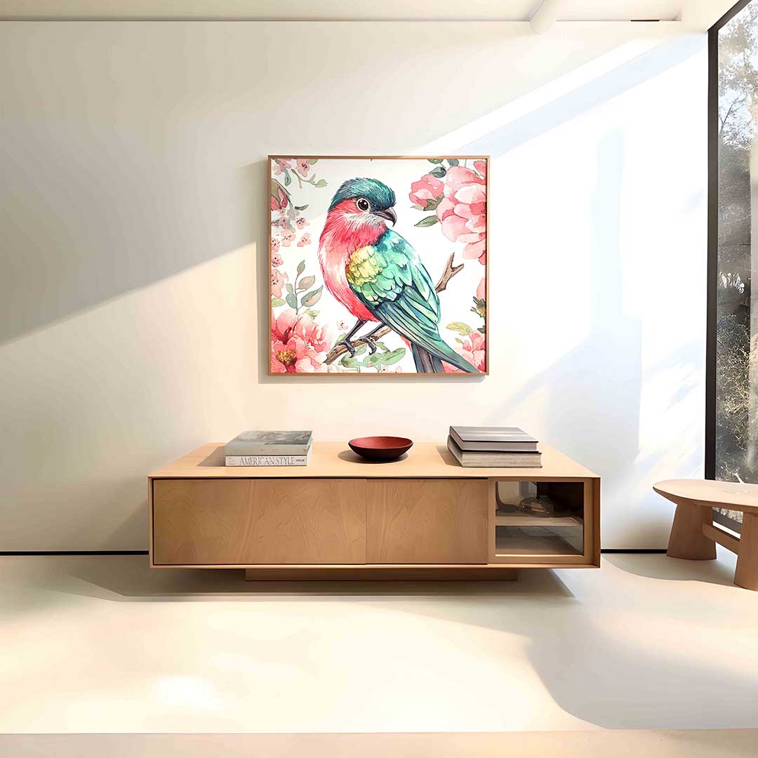 Vogel en bloemen Poster