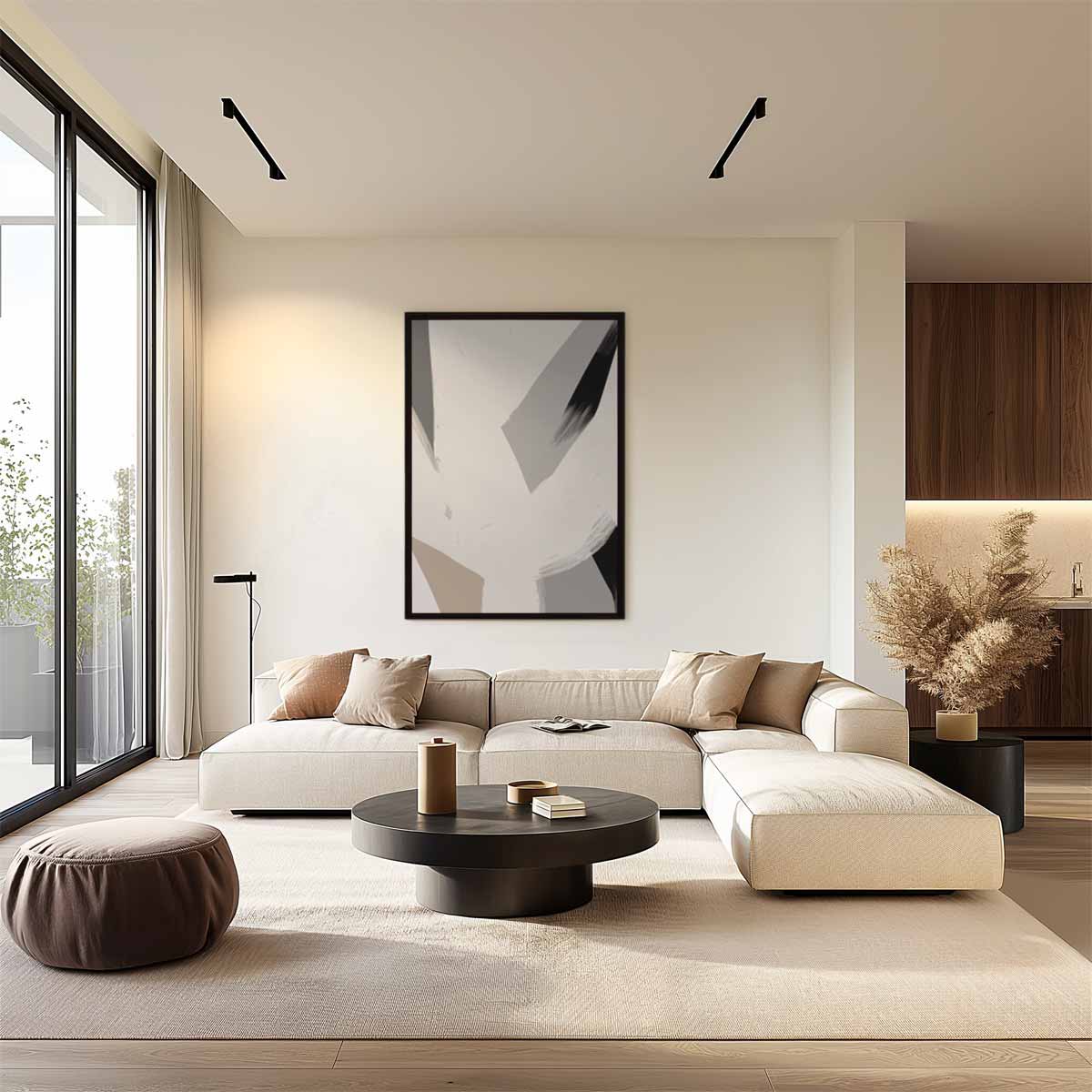 Elegante Abstractie Kunstwerk-canvas-dibond-plexiglas-wanddecoratie-WallArtistic