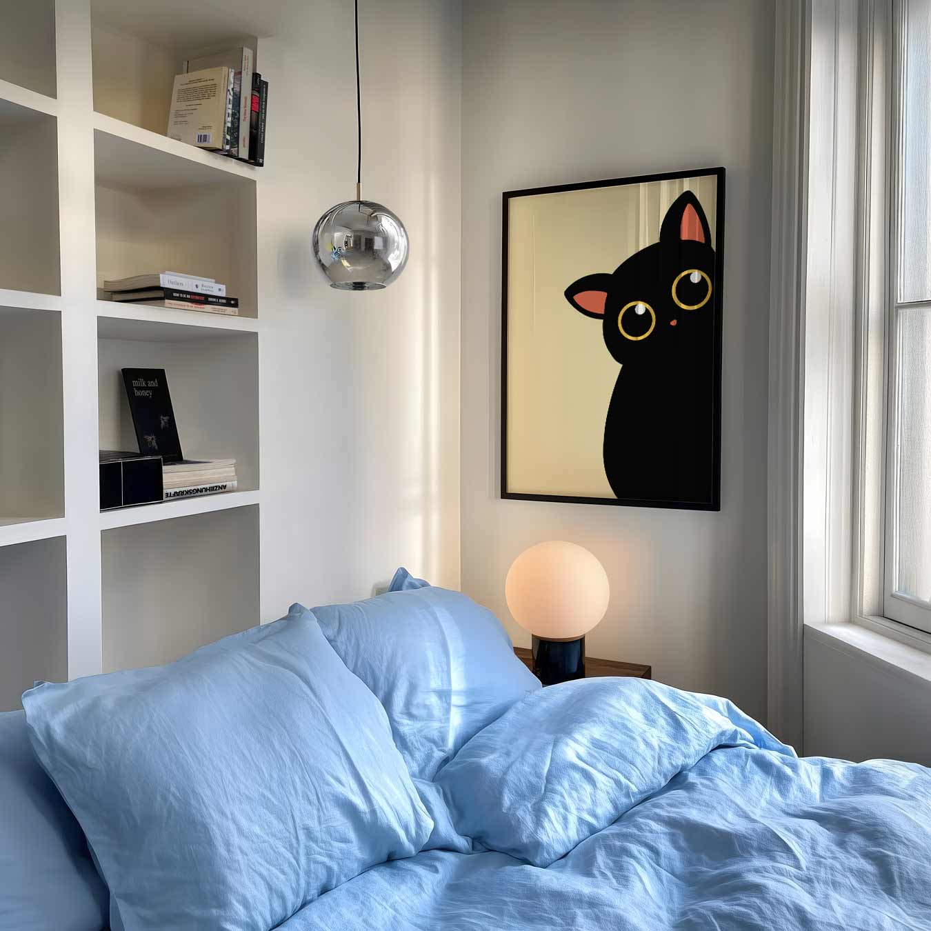 Schattige Kat in Minimalistisch Design Poster