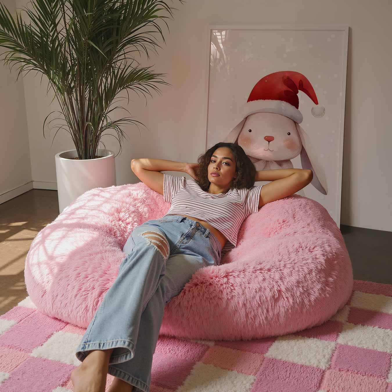 Winterse Kerstkonijn Poster-WallArtistic