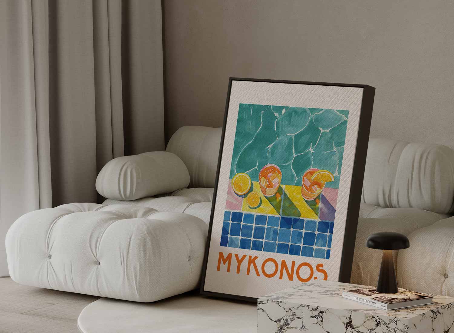 Zomerse Mykonos Kunstwerk-canvas-dibond-plexiglas-wanddecoratie-WallArtistic