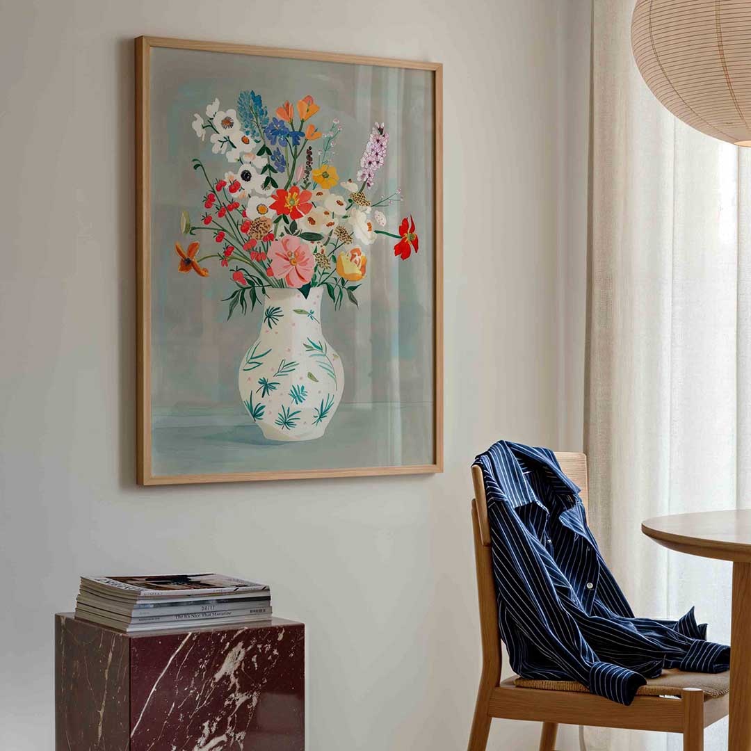 Bloemen in vaas Poster