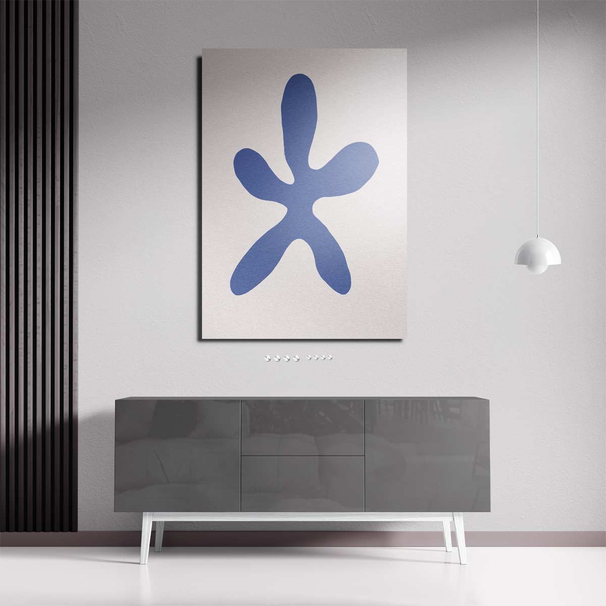 Abstracte Bloemvorm Op Licht Roze Achtergrond Kunstwerk-canvas-dibond-plexiglas-wanddecoratie-WallArtistic