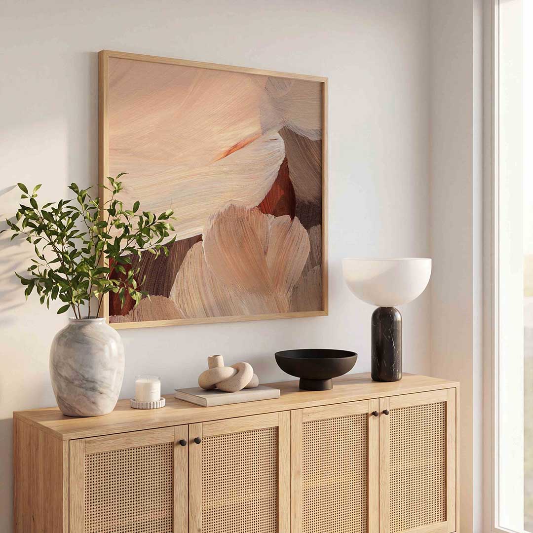 Abstracte penseelstreken Poster
