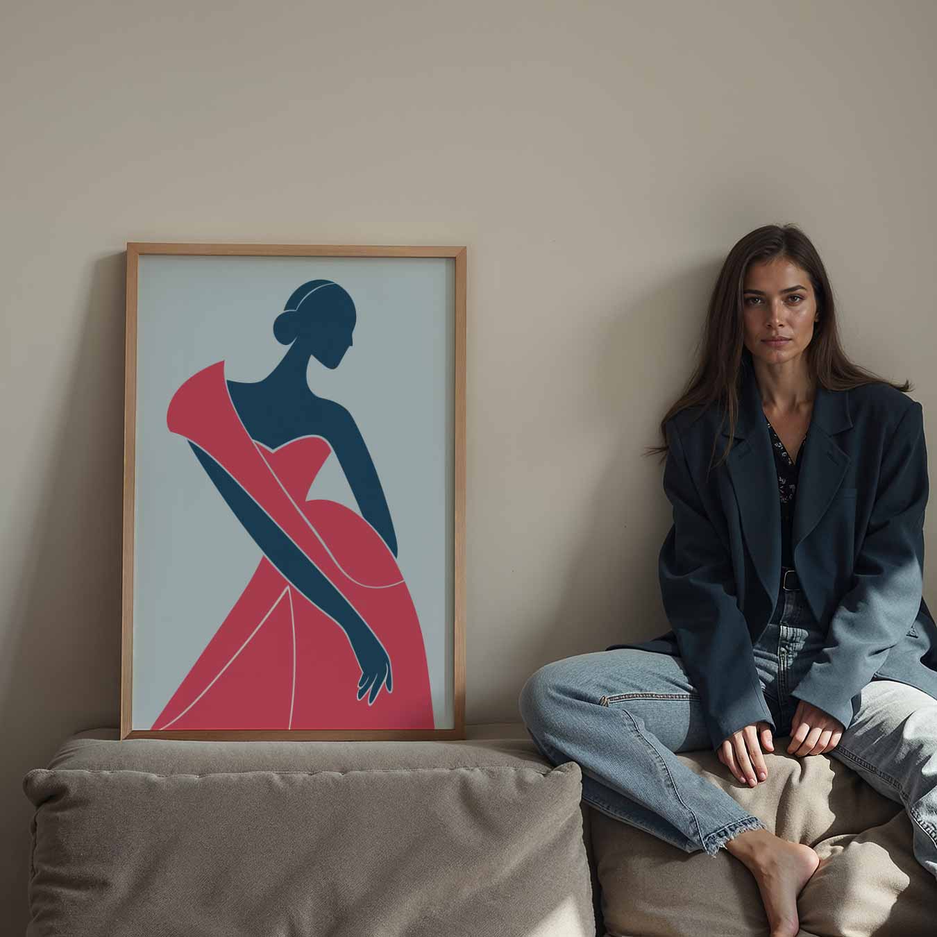 Elegante Vrouwelijke Silhouet Poster