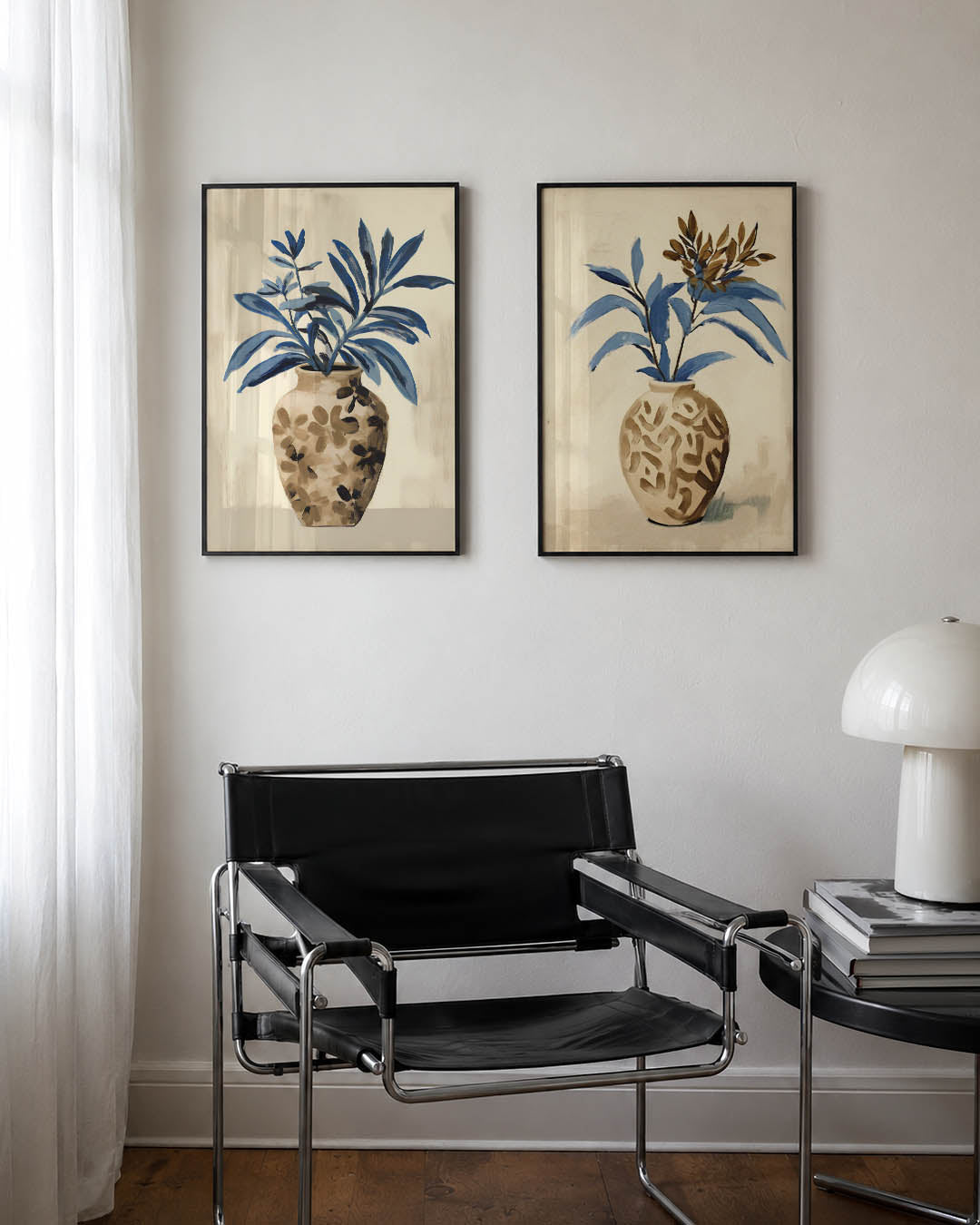 Blauwe bladeren Posterset