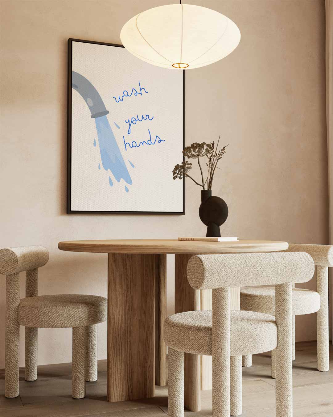 Handen Wassen Illustratie Kunstwerk-canvas-dibond-plexiglas-wanddecoratie-WallArtistic