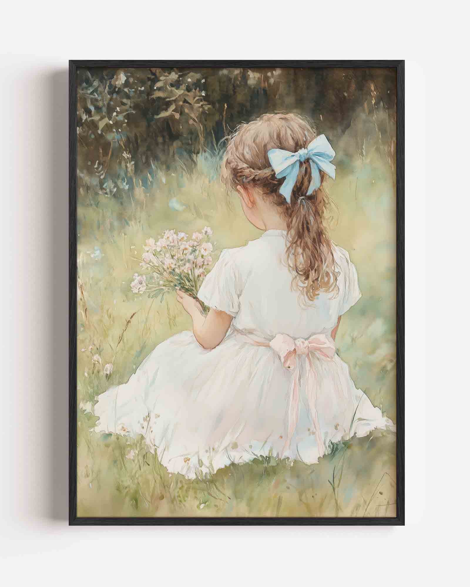 Meisje met bloemen Poster