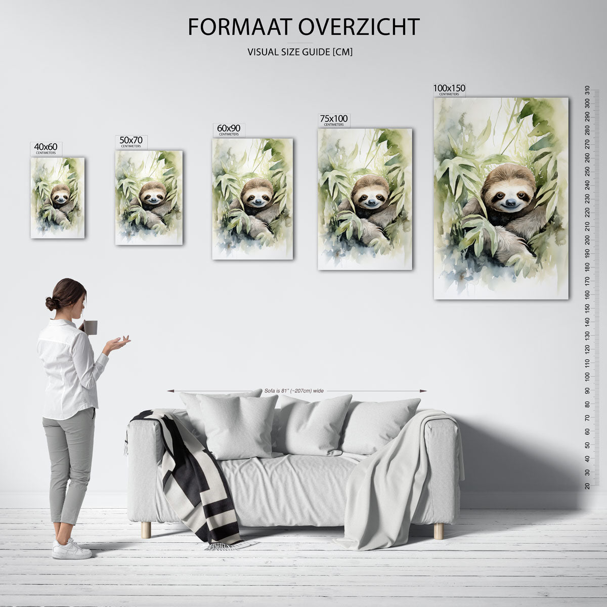 Dromerige luiaard Kunstwerk