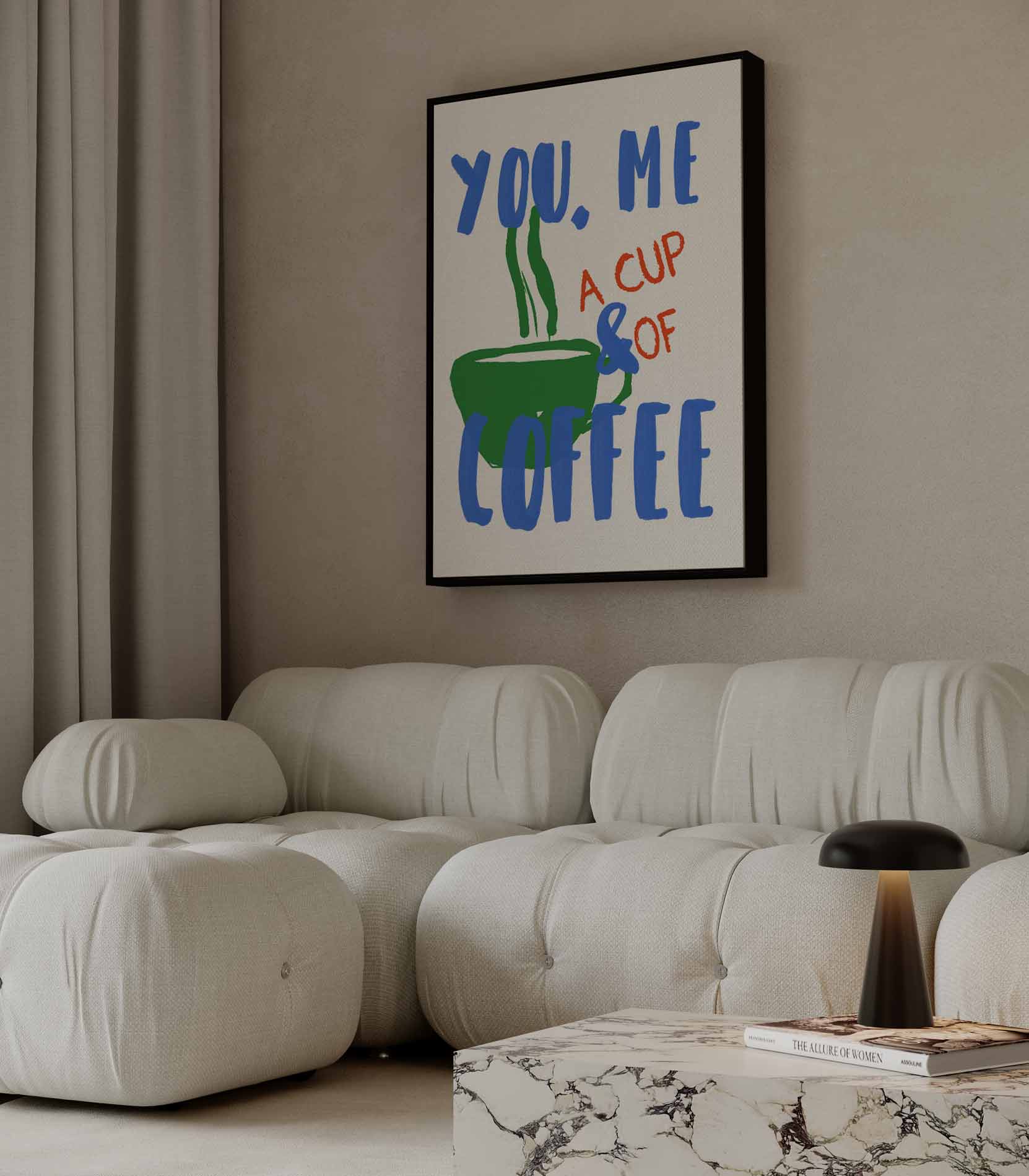 Koffieliefde Moment Kunstwerk-canvas-dibond-plexiglas-wanddecoratie-WallArtistic