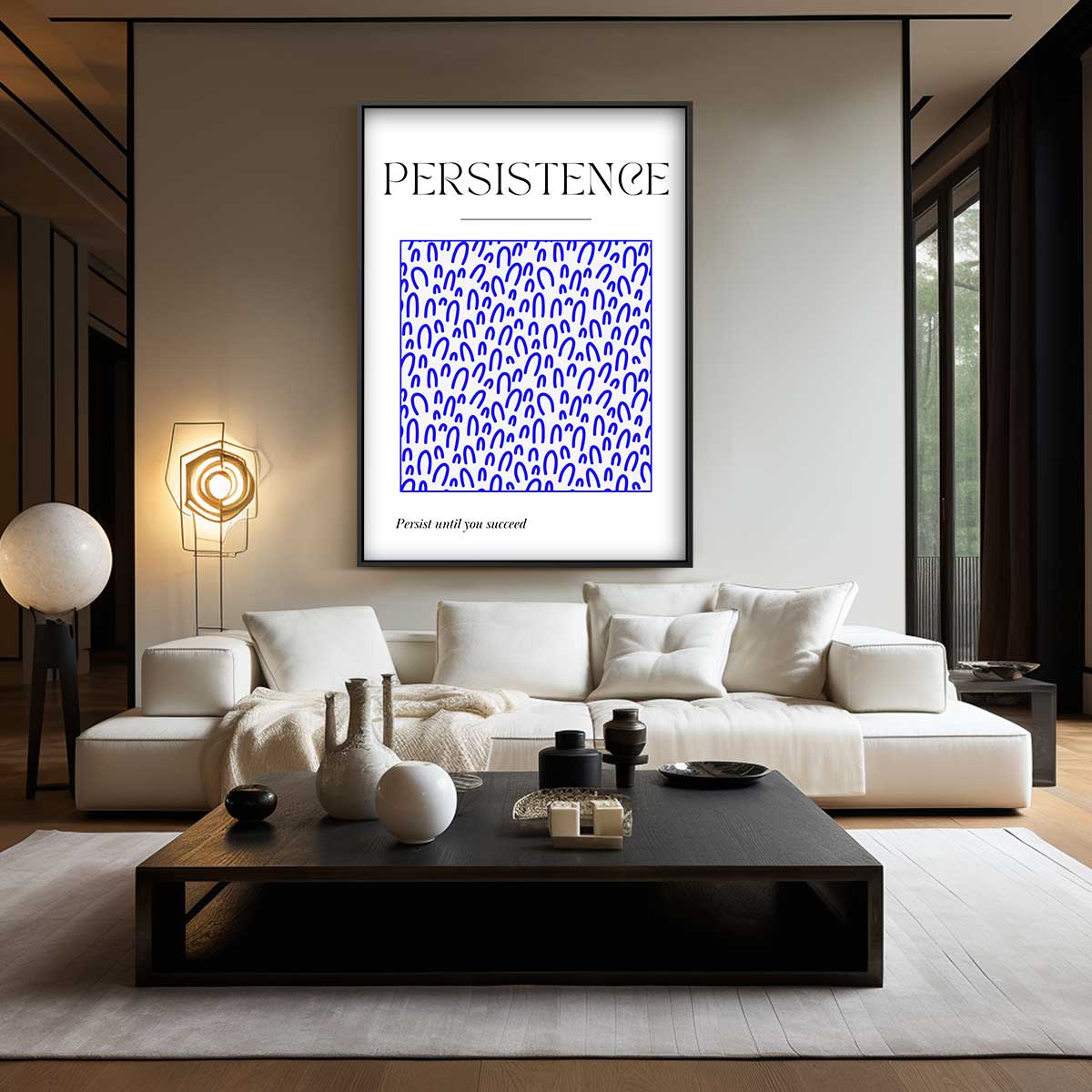 Doorzettingsvermogen in Blauw Kunstwerk-canvas-dibond-plexiglas-wanddecoratie-WallArtistic