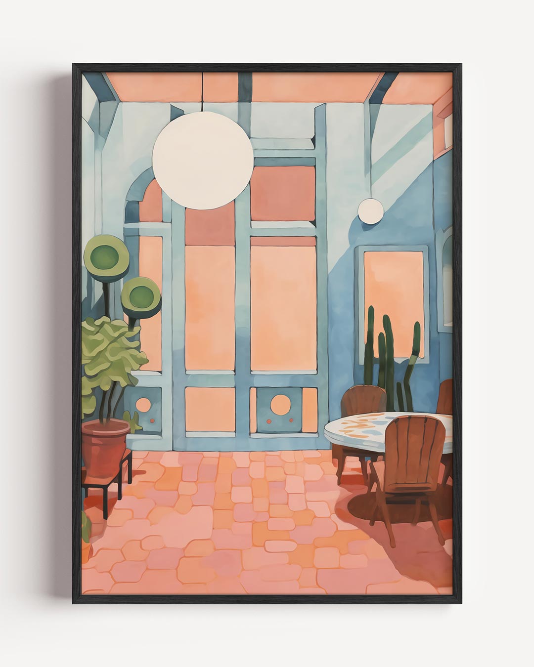 Zonnige Serene Patio Poster-WallArtistic