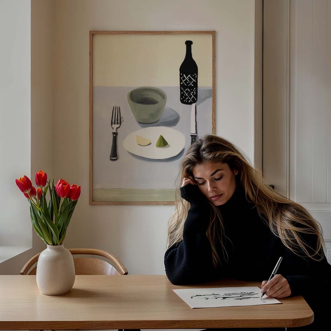 Stijlvolle Minimalistische Tafereel Poster-WallArtistic