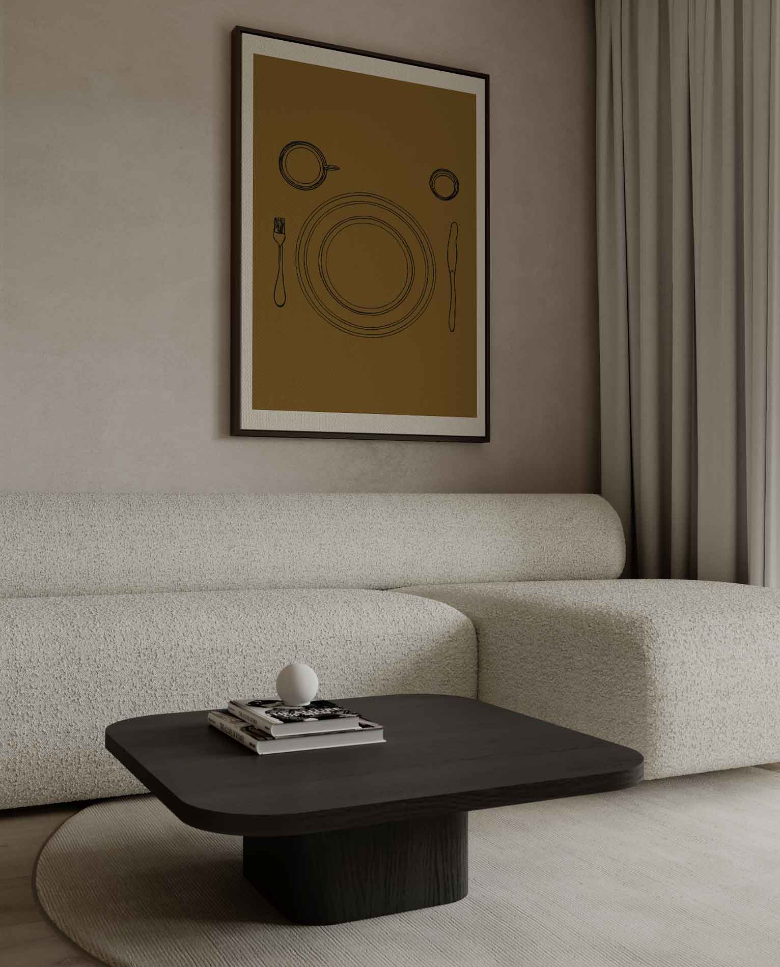 Eenvoudige Eettafelsetting Kunstwerk-canvas-dibond-plexiglas-wanddecoratie-WallArtistic