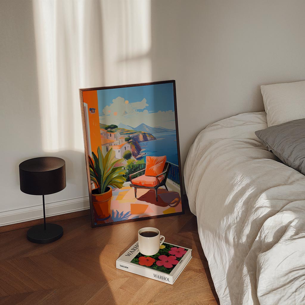 Zonnige Terrasdag Poster