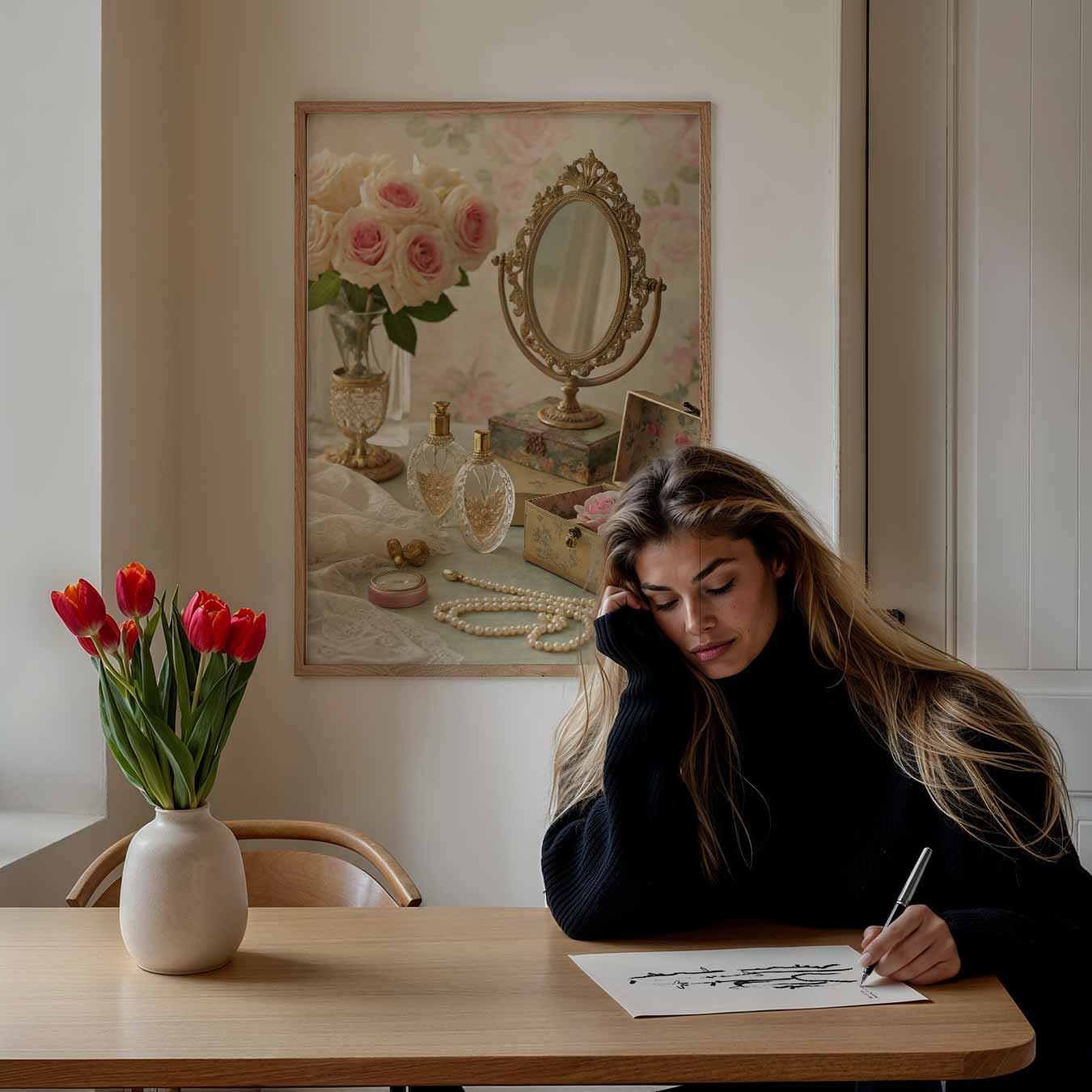 Vintage Sieraden en Parfum Tafereel Poster-WallArtistic