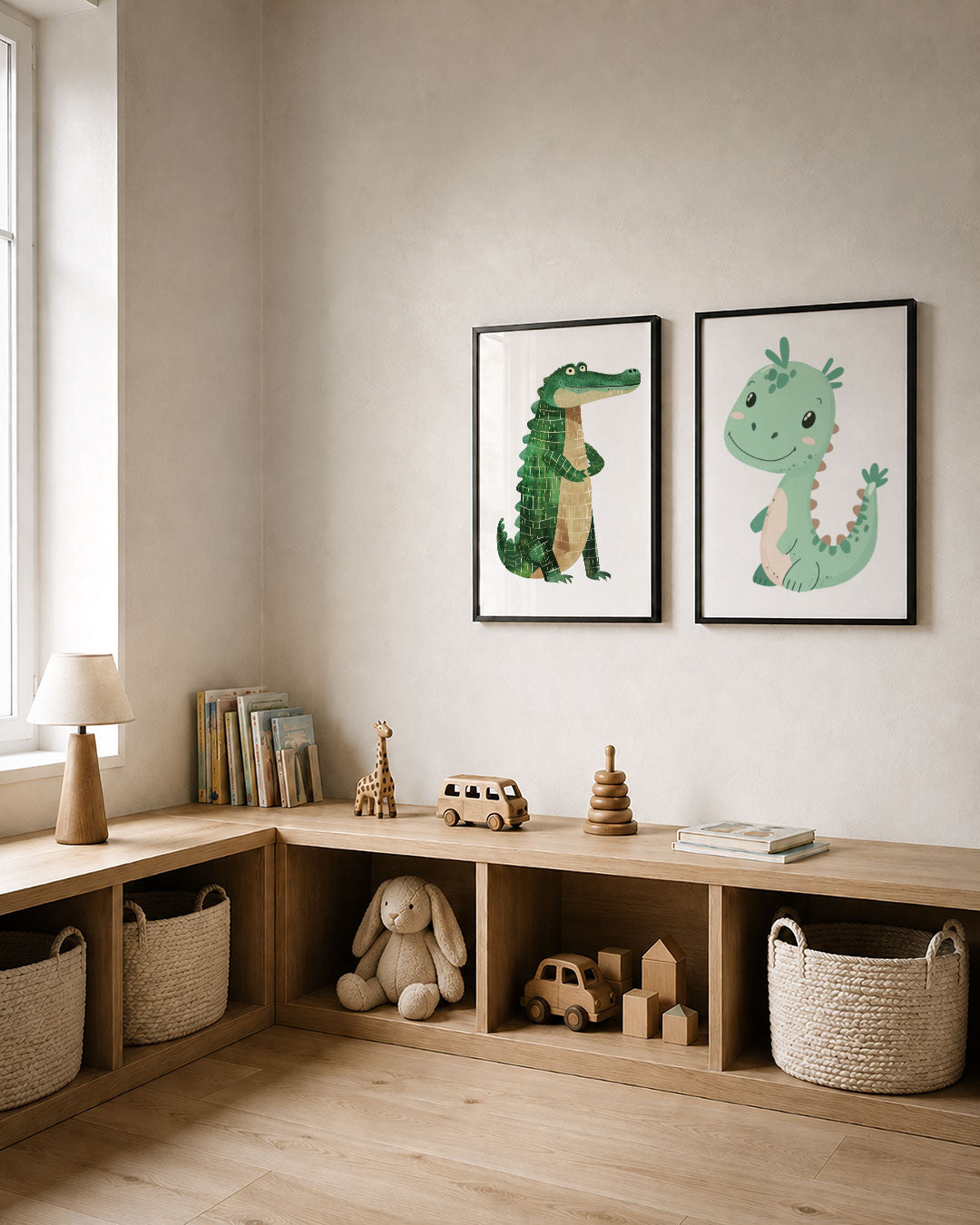Groene krokodil Posterset