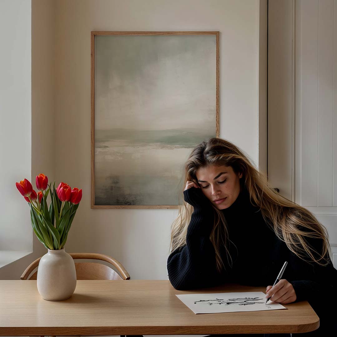 Rustgevende Abstracte Landschapsposter-WallArtistic