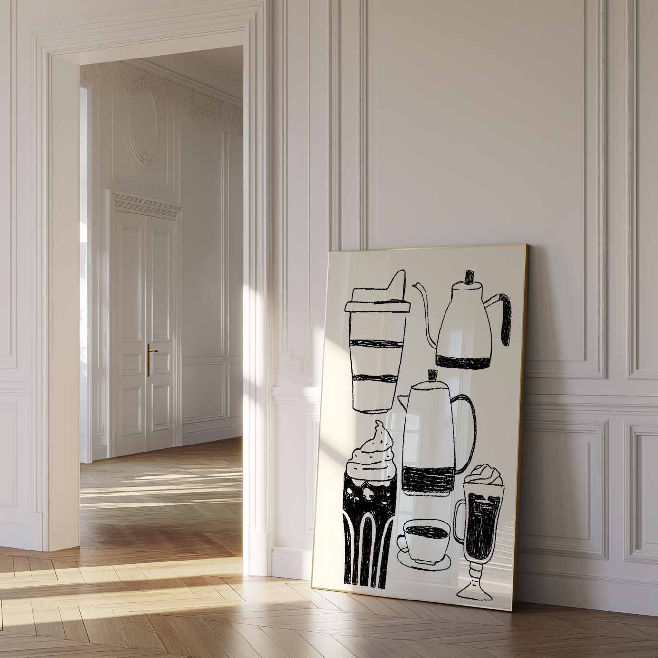 Koffiemoment Illustratie Poster-WallArtistic