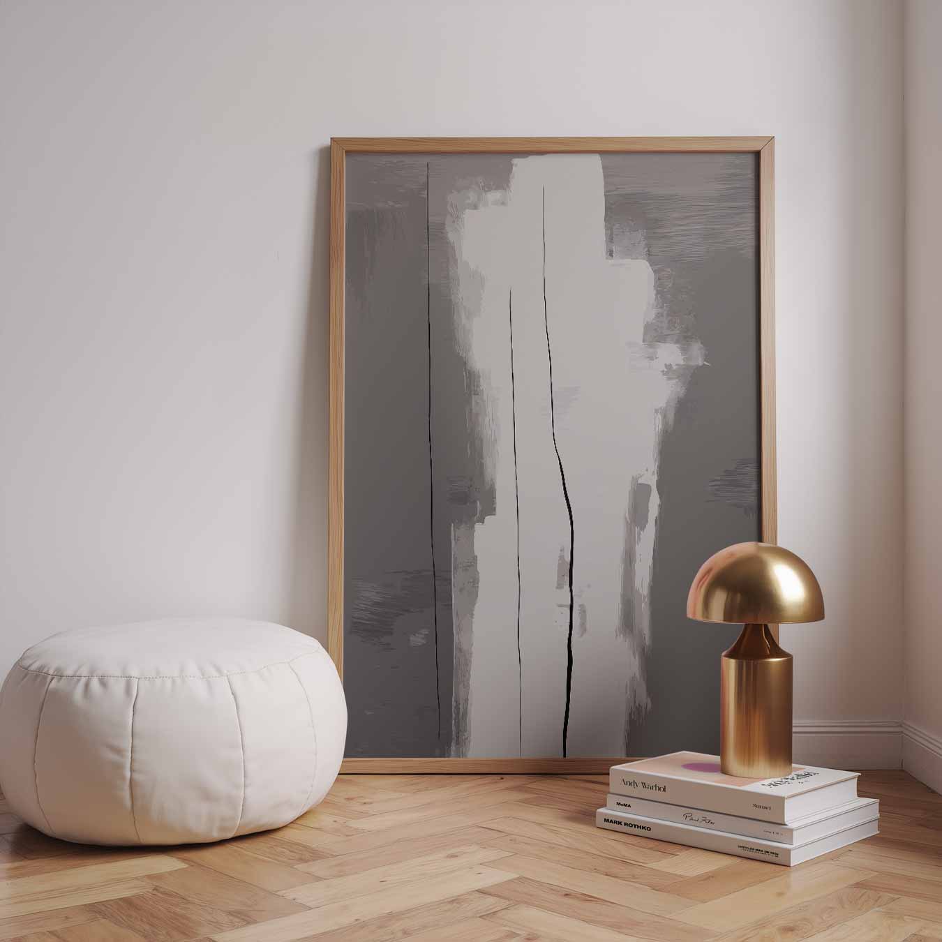 Elegante Grijze Kunstposter