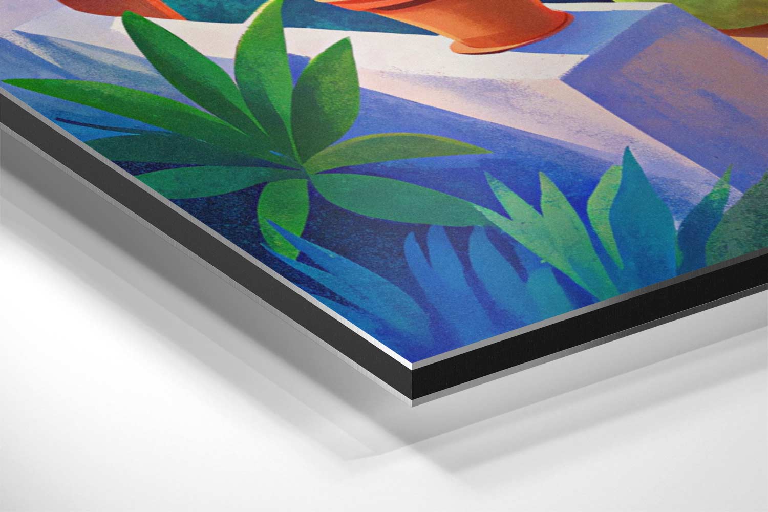 Zonnige Mediterrane Terras Kunstwerk-canvas-dibond-plexiglas-wanddecoratie-WallArtistic