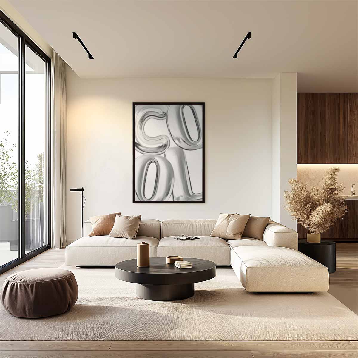 Coole Zilveren Letters Kunstwerk-canvas-dibond-plexiglas-wanddecoratie-WallArtistic