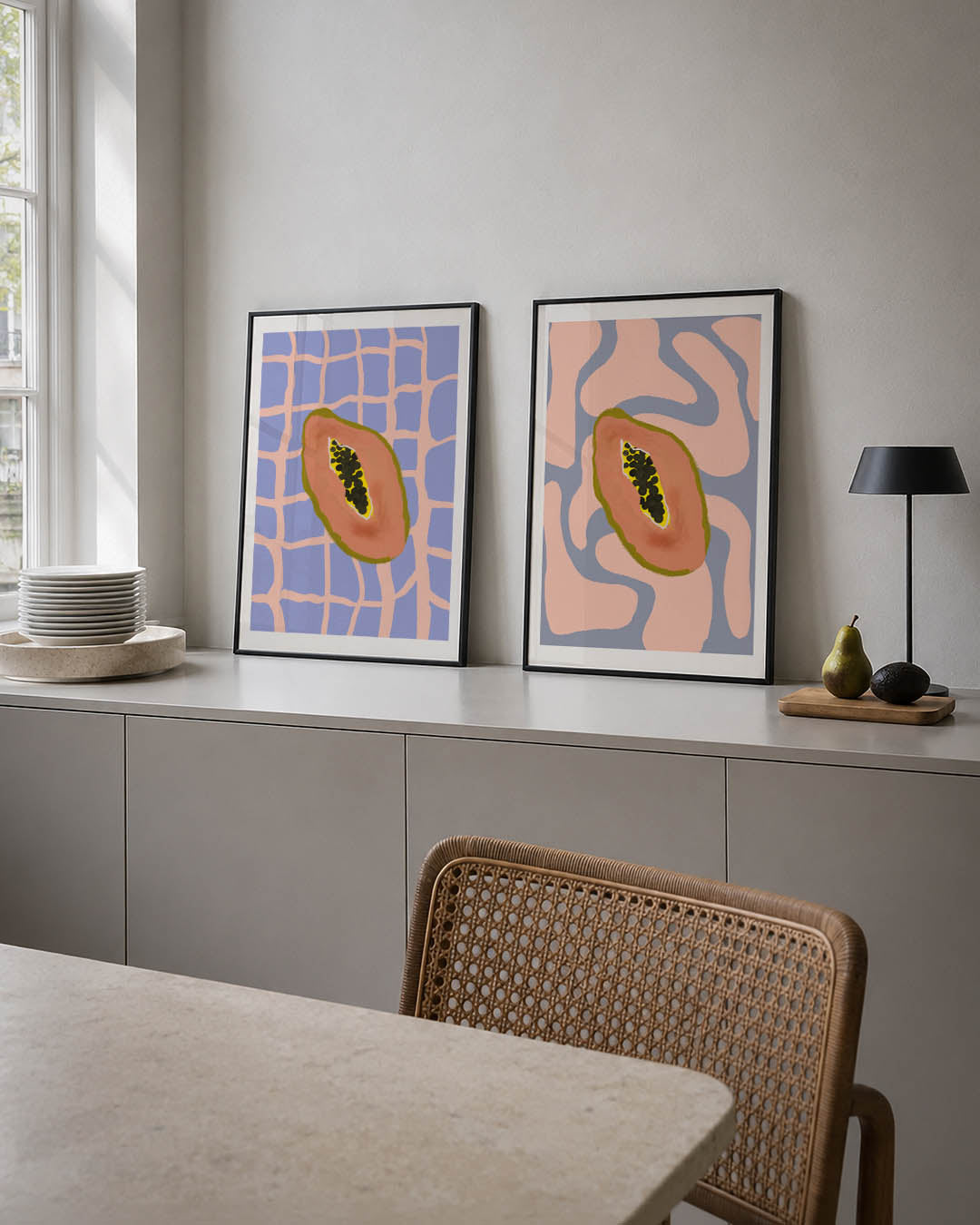 Fruitige lijnen Posterset