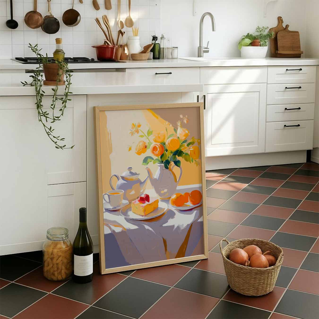 Zonnige Theetijd Stilleven Poster-WallArtistic