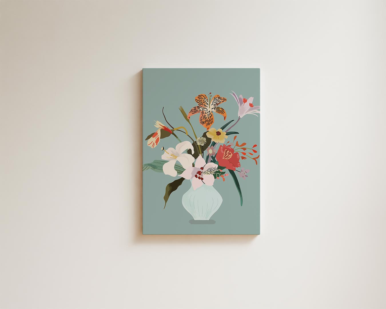 Bloemenpracht in Vaas Kunstwerk-canvas-dibond-plexiglas-wanddecoratie-WallArtistic