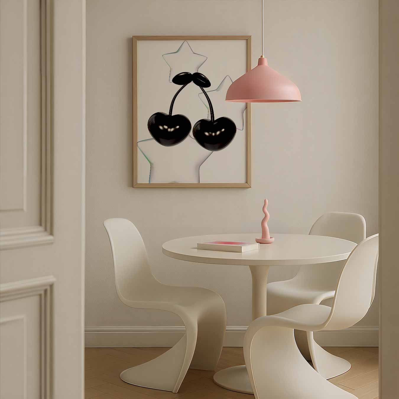 Twee Zwarte Kersen en Sterren Poster-WallArtistic
