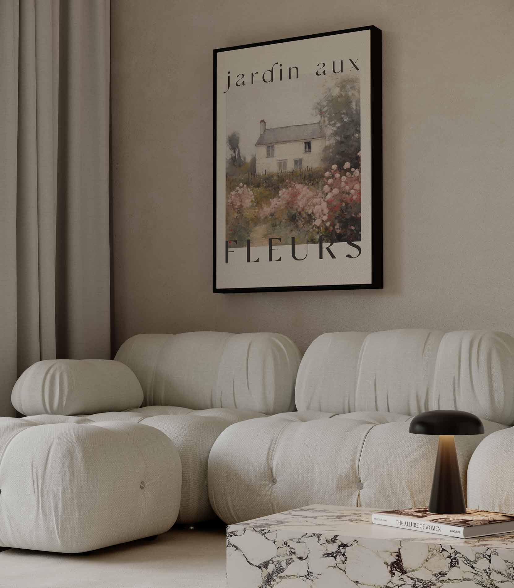 Franse Bloementuin Poster